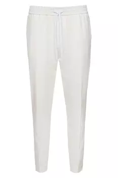 Зауженные брюки со складками BOSS Green Flex, белый