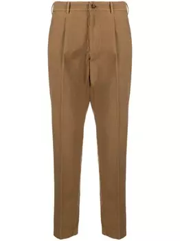 Зауженные брюки со складками Dell'oglio, коричневый