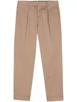 Зауженные брюки со складками Dell'oglio, нейтральный цвет