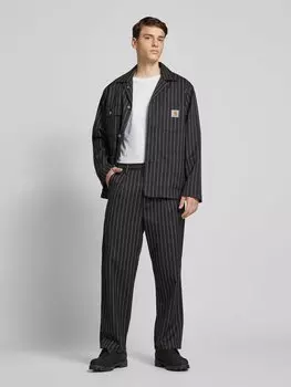 Зауженные брюки со складками и шлевками для ремня, модель «SEATON» Carhartt Work In Progress, черный