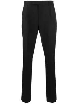 Зауженные брюки со складками Lardini, черный