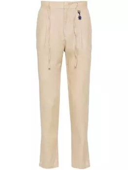 Зауженные брюки со складками Manuel Ritz, бежевый