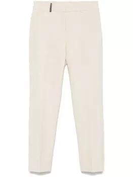 Зауженные брюки со складками Peserico, нейтральный