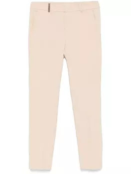 Зауженные брюки со складками Peserico, нейтральный