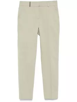 Зауженные брюки со складками Peserico, зеленый