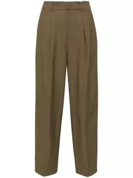 Зауженные брюки со складками PT Torino, зеленый