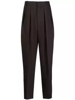 Зауженные брюки со складками Random Identities, коричневый