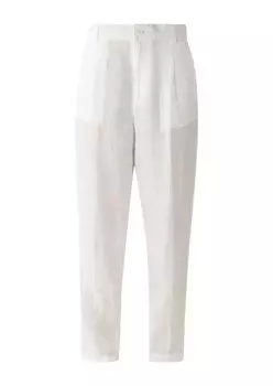 Зауженные брюки со складками S.Oliver, белый