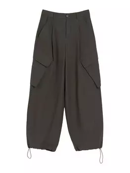 Зауженные брюки со складками спереди Bershka, хаки