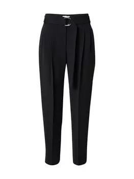 Зауженные брюки со складками спереди BOSS Tapia, черный