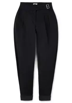 Зауженные брюки со складками спереди Sheego, черный