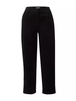 Зауженные брюки со складками спереди Topshop, черный