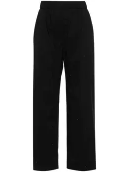 Зауженные брюки со стразами Peserico, черный
