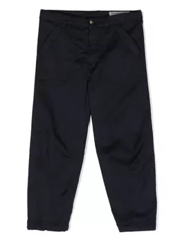 Зауженные брюки средней посадки Brunello Cucinelli Kids, синий