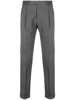 Зауженные брюки строгого кроя с заниженной талией PT Torino, серый