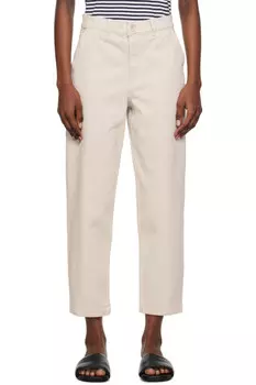 Зауженные брюки Sunspel, цвет chalk