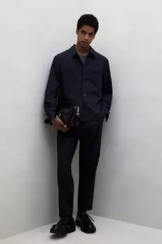 Зауженные брюки свободного кроя H&M, синий