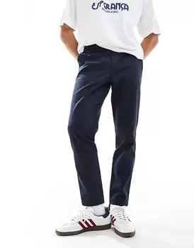 Зауженные брюки темно-синего цвета ASOS DESIGN