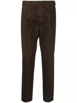 Зауженные брюки в клетку Dell'oglio, коричневый