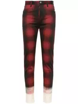 Зауженные брюки в клетку тартан MAISON MARGIELA, серый