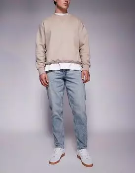 Зауженные джинсы ASOS DESIGN из выбеленного материала