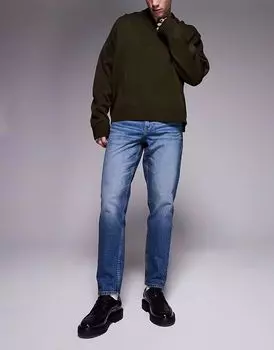 Зауженные джинсы ASOS DESIGN стретч с оттенком темно-синего цвета