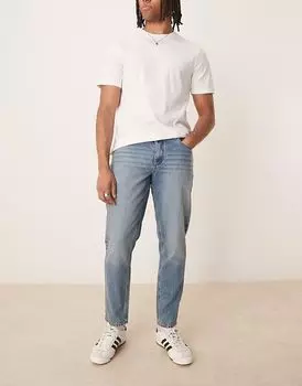 Зауженные джинсы ASOS DESIGN в цвете средне-синего тона