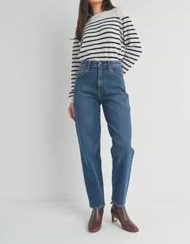 Зауженные джинсы Barrel из денима средней посадки JUST BLACK DENIM, цвет medium denim