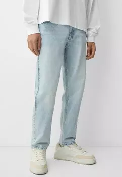 Зауженные джинсы Bershka, светло-голубой