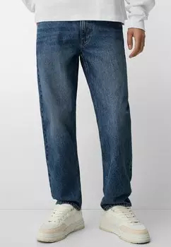 Зауженные джинсы Bershka, темно-синий