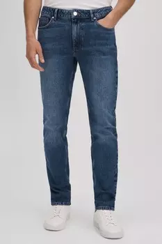 Зауженные джинсы Calik с потертостями Reiss, синий