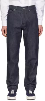 Зауженные джинсы цвета индиго Maison Kitsuné