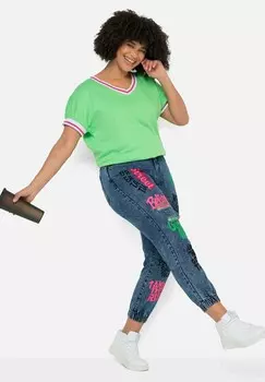 Зауженные джинсы ELASTIKSAUM Angel of Style, синий деним