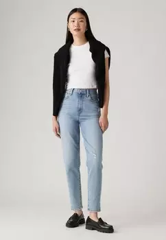 Зауженные джинсы HIGH WAISTED MOM Levi's, светло-голубой деним