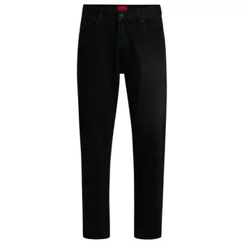 Зауженные джинсы из черного денима HUGO