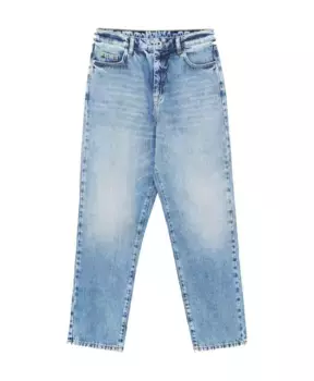 Зауженные джинсы из денима с высокой талией Patrizia Pepe, синий