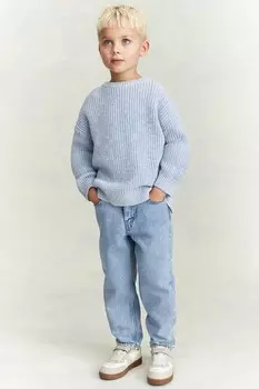 Зауженные джинсы из хлопковой смеси H&M, голубой