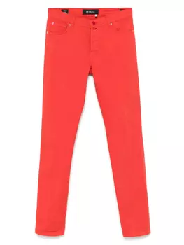 Зауженные джинсы Kiton, красный