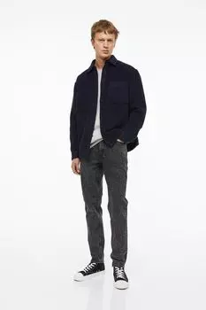 Зауженные джинсы классического кроя H&amp;M, темно-серый деним