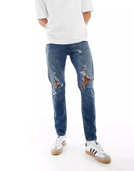 Зауженные джинсы Levi's 515 средне-синего цвета с облегающим кроем