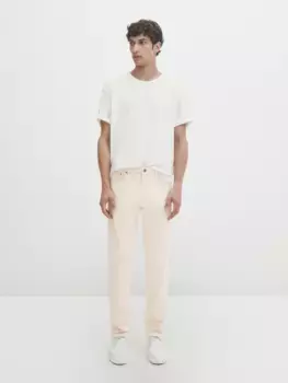 Зауженные джинсы Massimo Dutti, кремовый