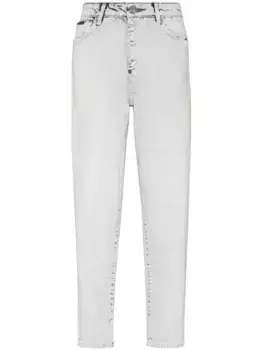 Зауженные джинсы Mom Fit Philipp Plein, серый