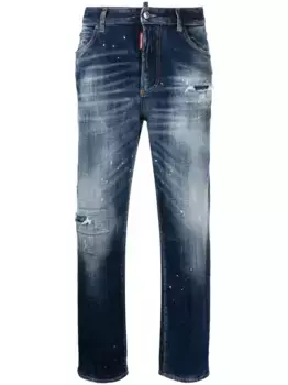 Зауженные джинсы с эффектом потертости DSQUARED2, синий