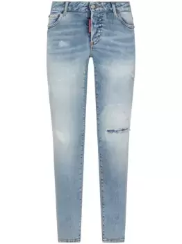 Зауженные джинсы с эффектом потертости DSQUARED2, синий