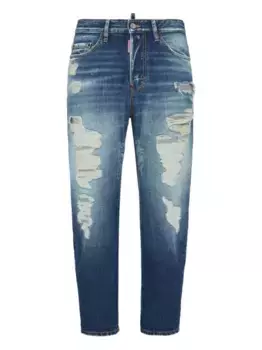 Зауженные джинсы с эффектом потертости DSQUARED2, синий
