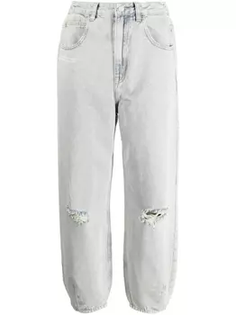 Зауженные джинсы с эффектом потертости izzue, синий