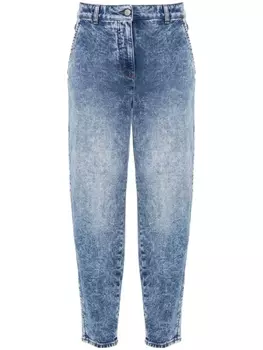 Зауженные джинсы с эффектом потертости Peserico, синий