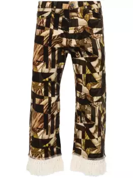 Зауженные джинсы с бахромой Pierre-Louis Mascia, нейтральный