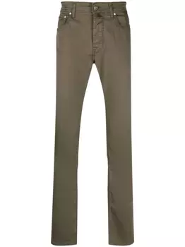 Зауженные джинсы с контрастными карманами Jacob Cohn, зеленый