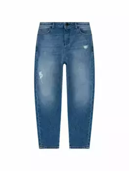 Зауженные джинсы с логотипом EMPORIO ARMANI, синий